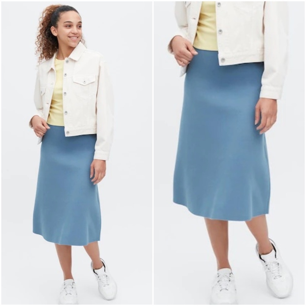 Uniqlo Smooth Cotton Blend Knitted Skirt